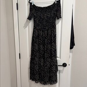 Elegant Black and White Polka Dot Dress